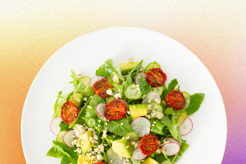 photo of a healthy, green salad
