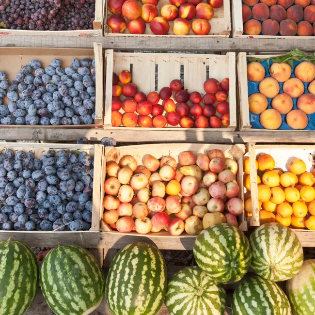 photo of crates of produce