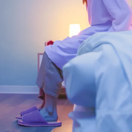 photo of a woman waking up at night to use the bathroom