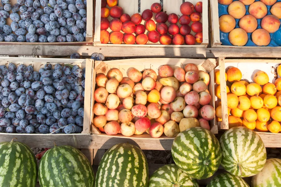 photo of crates of produce