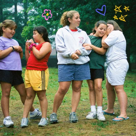 photo of overweight teen and pre-teen girls at a weight management camp 