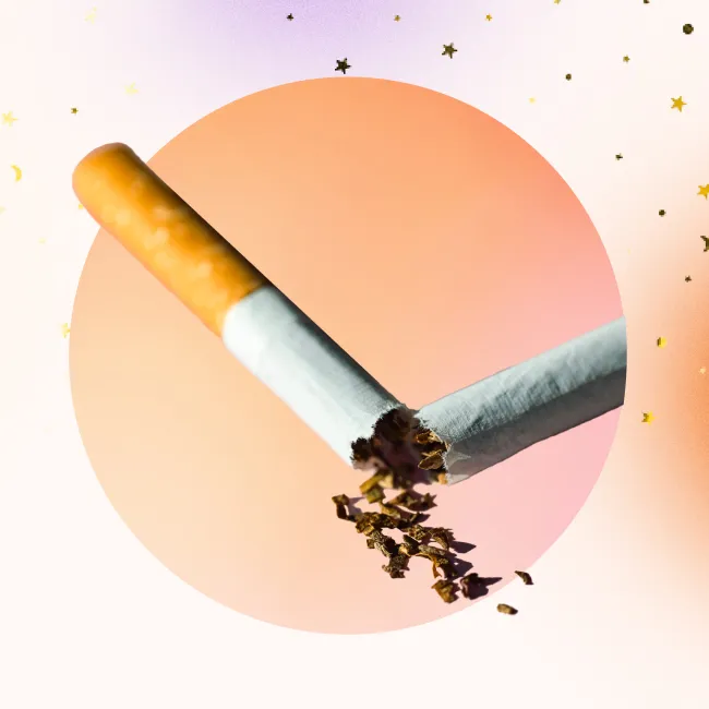 photo of a broken cigarette