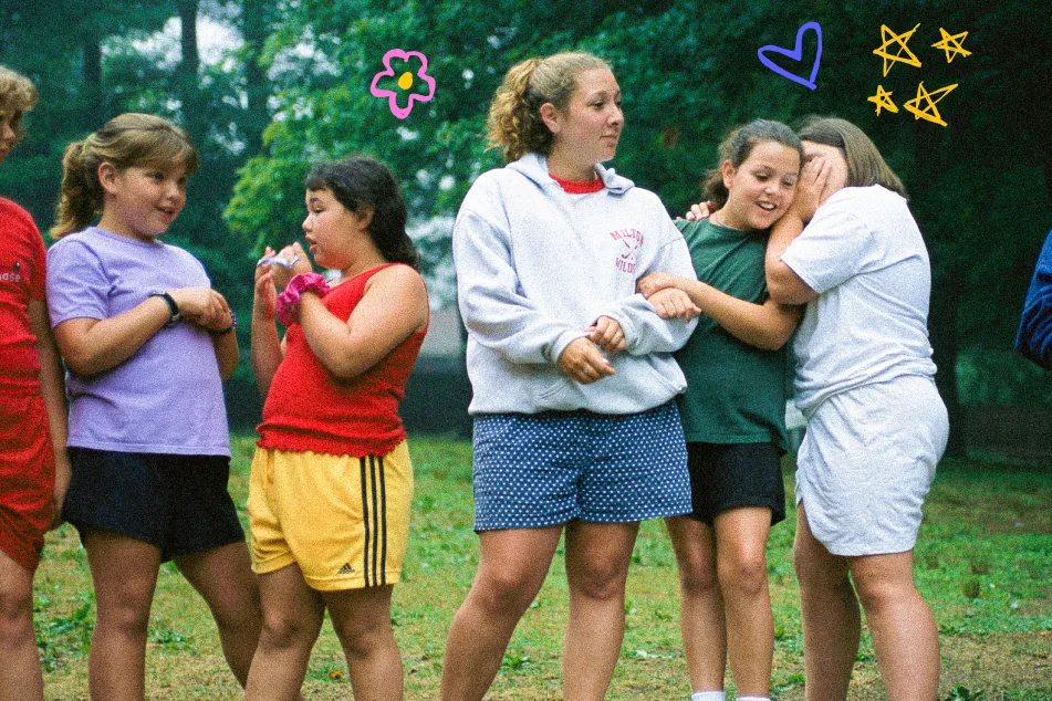 photo of overweight teen and pre-teen girls at a weight management camp