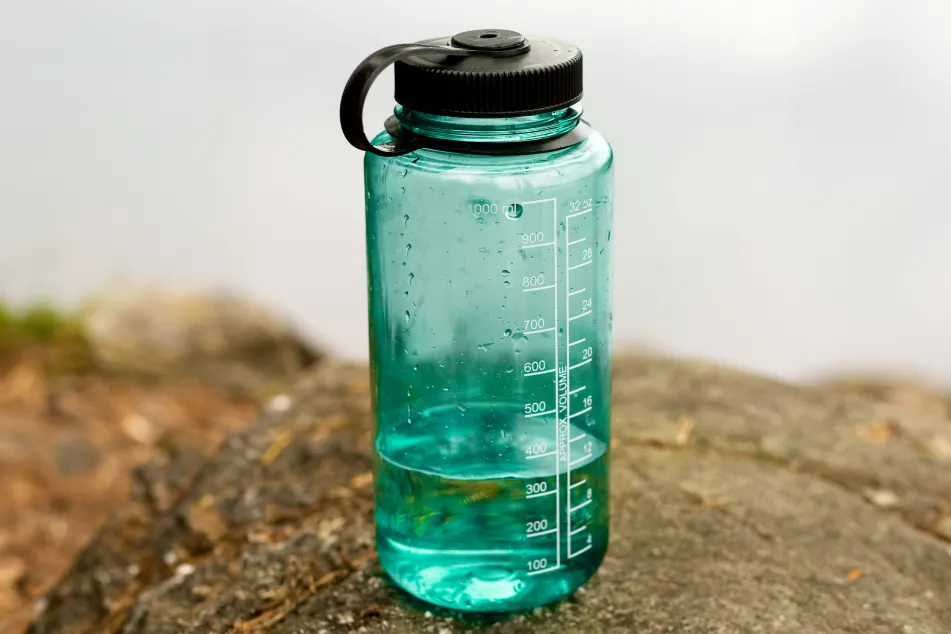 photo of green water bottle