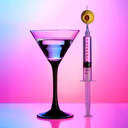 photo of Syringe, olive, and cocktail 