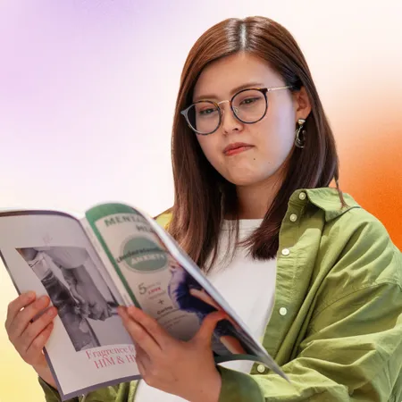 photo of woman reading a mental health magazine
