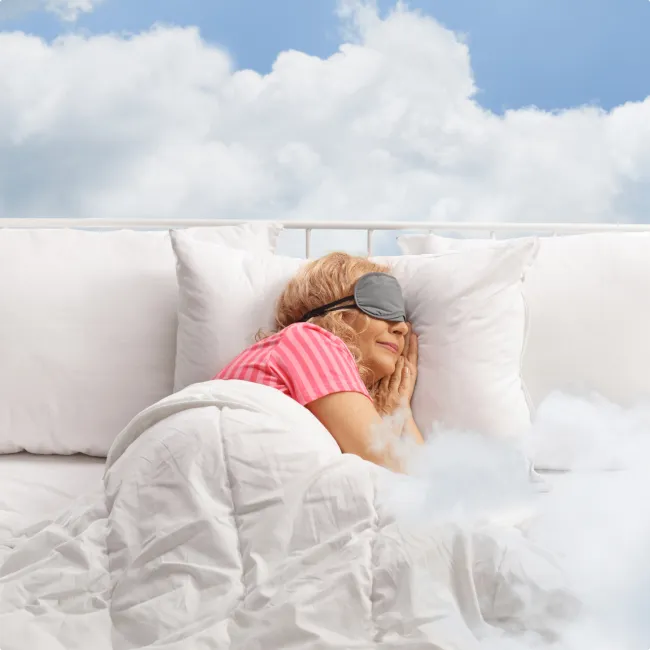 photo of Woman sleeping with a mask