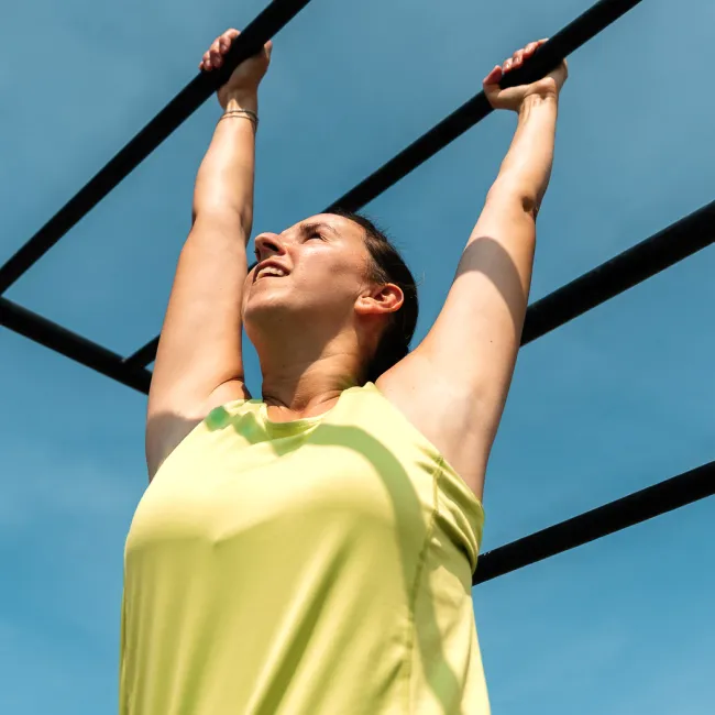 photo of woman doing exercise 