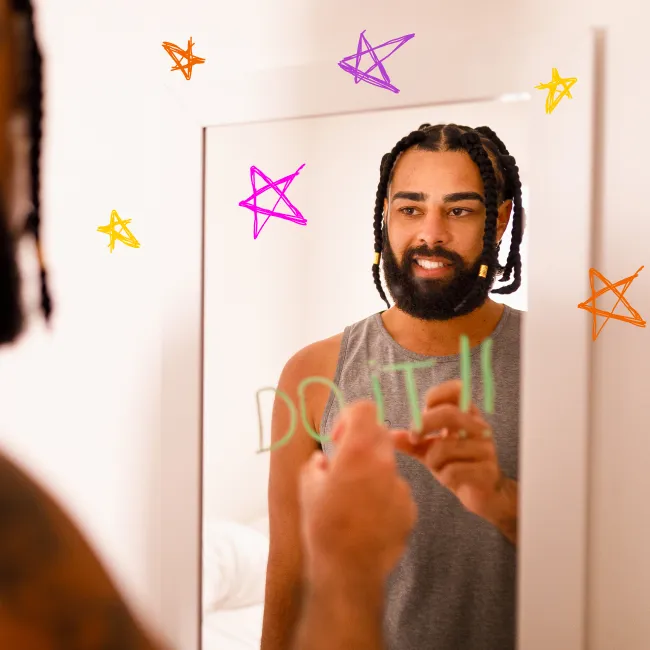 photo of Man encouraging himself