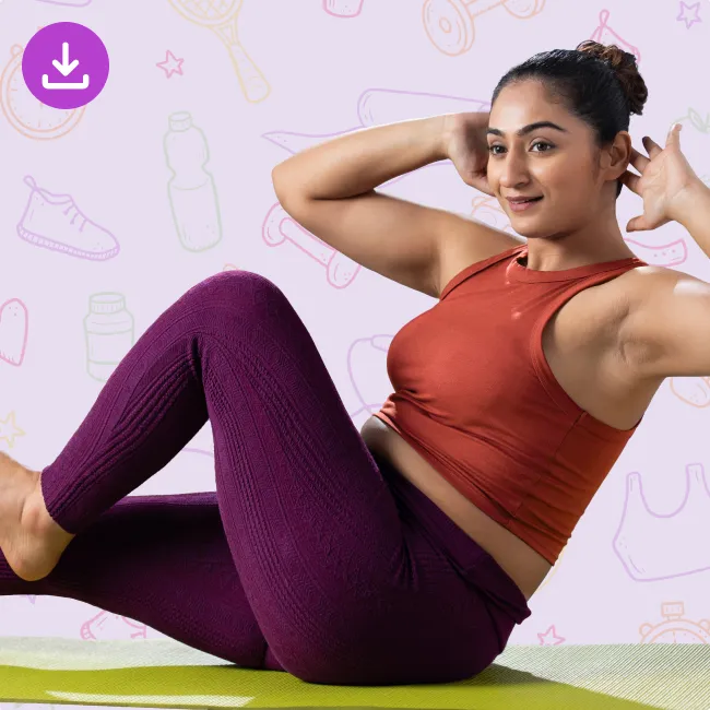photo of woman doing crunches