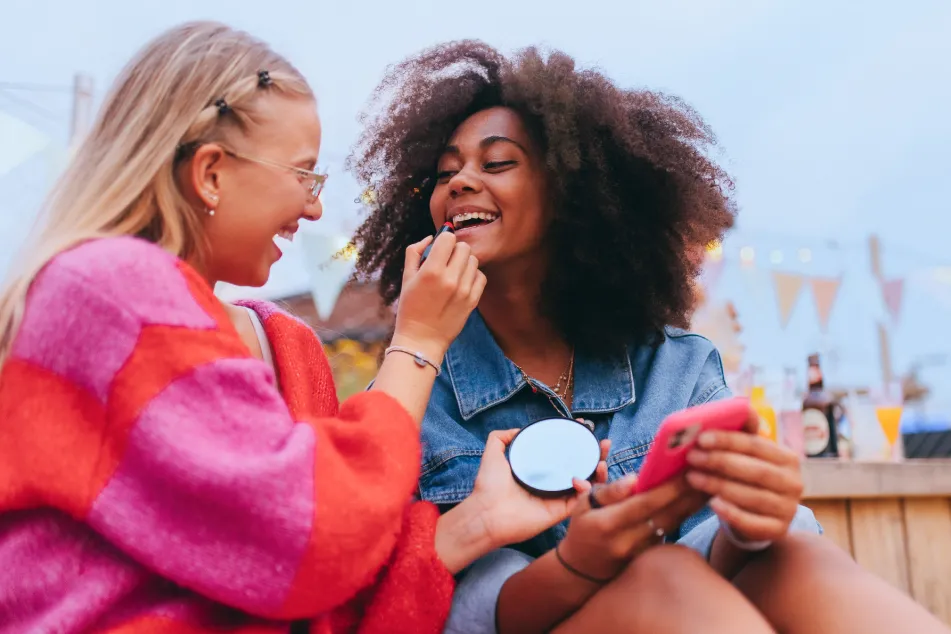 photo of Generation z girl friends hanging out together