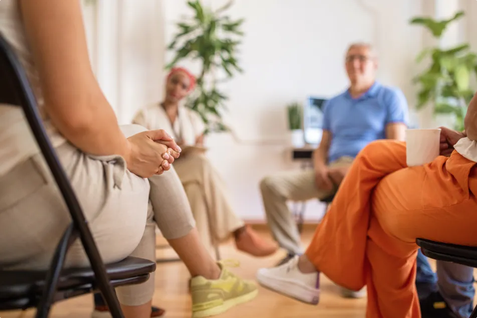 photo of having a group therapy