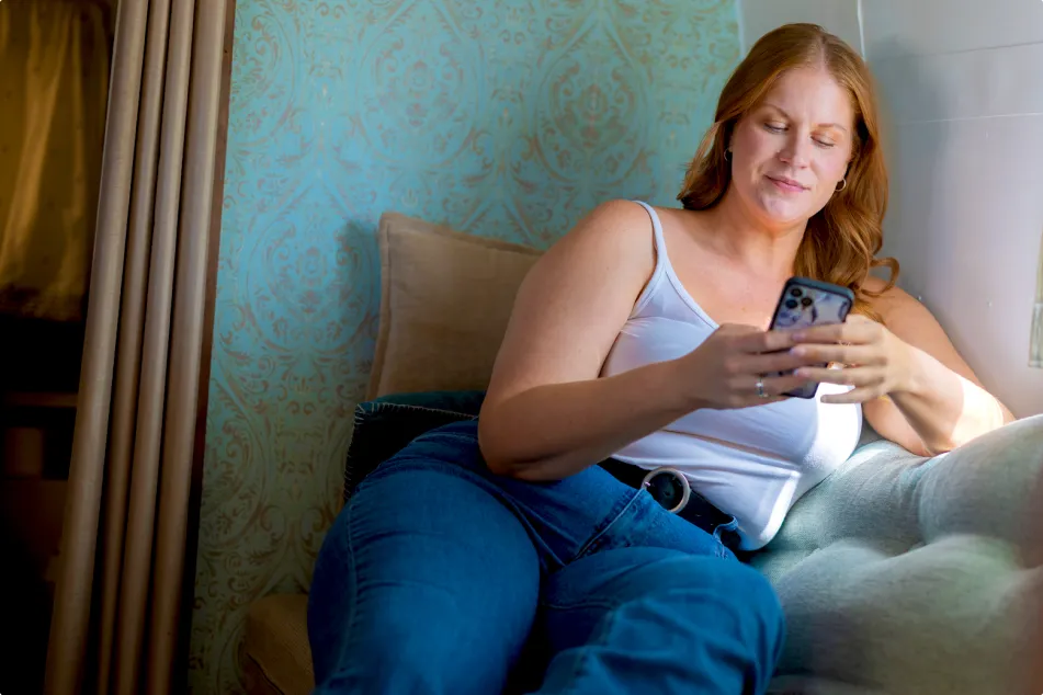 photo of woman relaxing at home