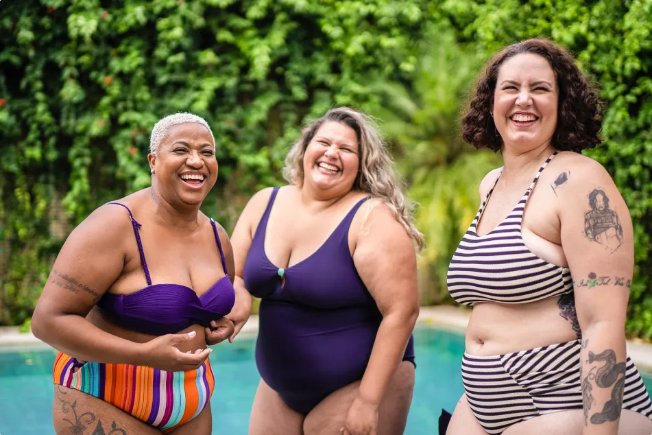 photo of female friends with swimwear 