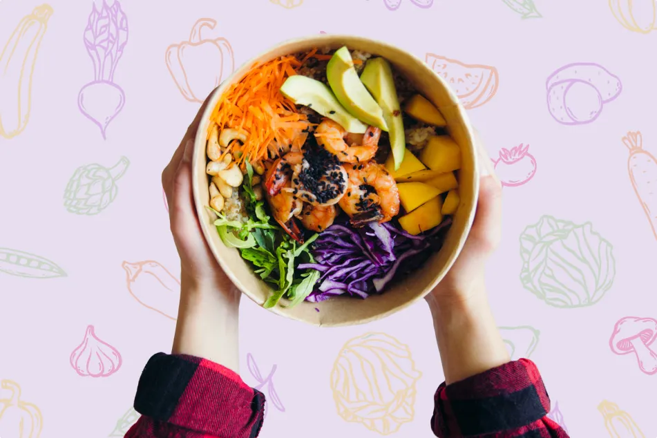 photo of Woman holding healthy seafood