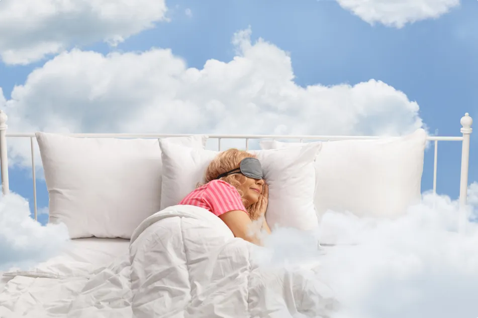 photo of Woman sleeping with a mask