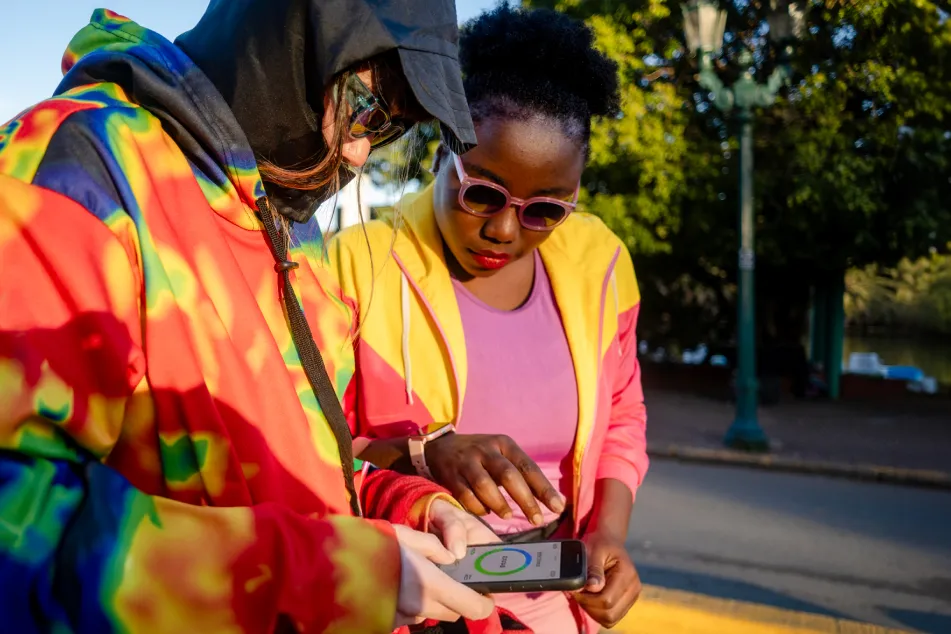 photo of roller skates and a skateboard listen to music