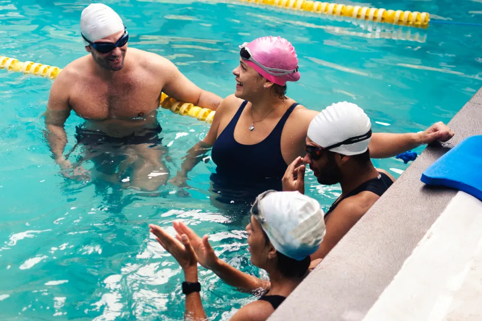 photo of  friend in the pool