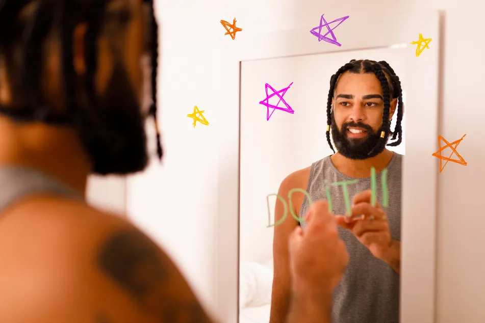 photo of Man encouraging himself