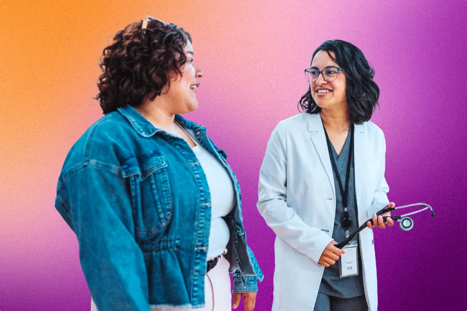 photo of doctor talking to patient